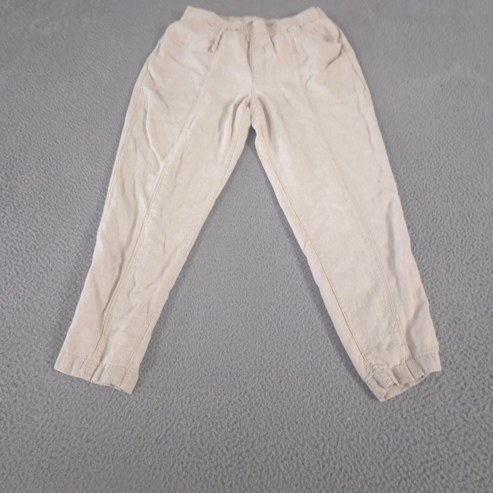 Old Navy Pants Women XS Beige HR Linen Crop Linen-Blend Tapered Leg